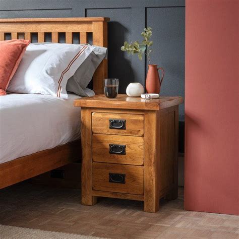 Rustic Bedside Table Original Rustic Range Oak Furnitureland