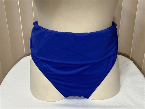 Kenneth Cole Tummy Control Bikini Bottom 3X Swim Brief Blue Womens Plus