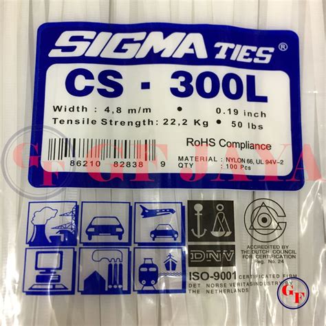 Jual Kabel Ties Sigma Cs L Cm X Mm Putih Cs L Cv Cv