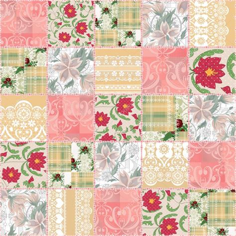 Patchwork Seamless Pattern Texture Background Stock Photo