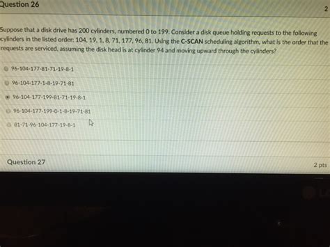 Solved Question 26 Suppose That A Disk Drive Has 200