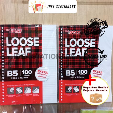 Jual READY Loose Leaf Kertas Binder Ukuran B5 Isi 100 Lembar Garis