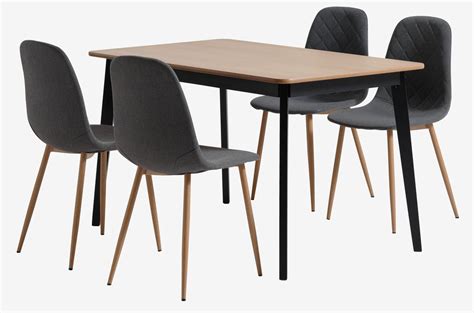 JEGIND L130 Table Ch Noir 4 JONSTRUP Chaises Asphalte Ch JYSK