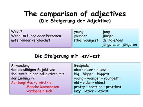 Steigerung Der Adjektive Unterrichtsmaterial Im Fach Englisch