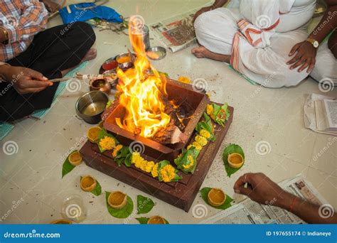 Closeup of an Ritual in an Indian Tradition Stock Photo - Image of ...