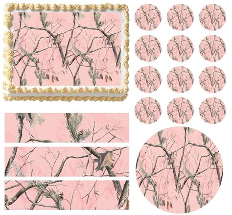 PINK REALTREE REAL TREE AP CAMO PINK Print Edible Cake Topper All