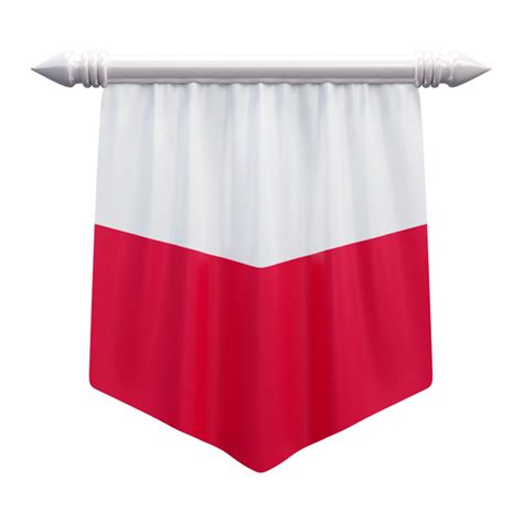 Poland National Flag Set Illustration Or 3d Realistic Poland Waving