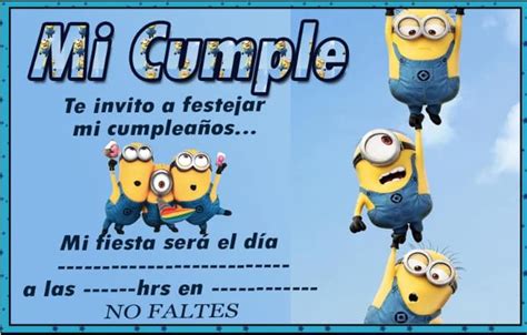 Tarjetas Infantiles Birthday Minion Invitaciones De Cumplea Os De