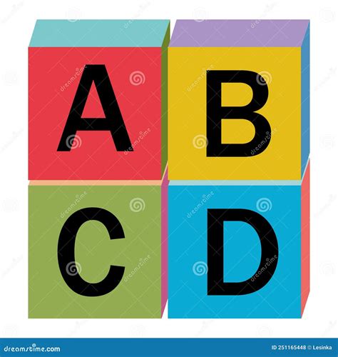 Cubos De Letras De Madera Con Letras A B C D Color Vector Ilustraci N