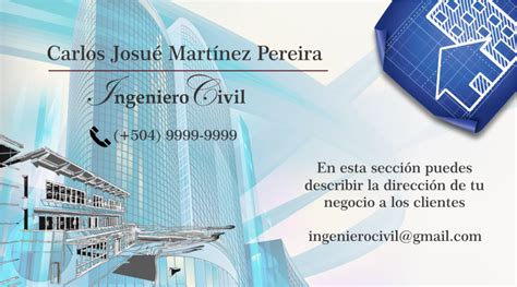 Diseños de Tarjetas de Presentación Para Ingeniero Civil Colección 1