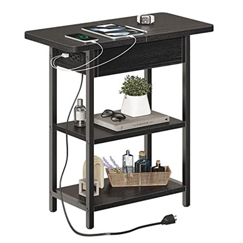 Buy End Table With Charging Station Narrow Side Table With USB Ports