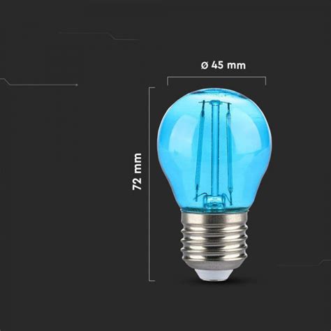 Żarówka Led V Tac 2W Filament E27 Kulka G45 Kolor Vt 2132 Niebieski 60Lm