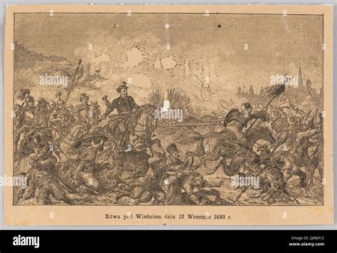 The battle of Vienna of September 12th, 1683 - illustration from a ...