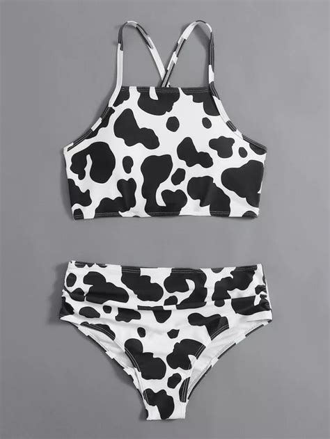 Oh Were Obsessed With Cow Print Swimwear Cute Swimsuits Girls