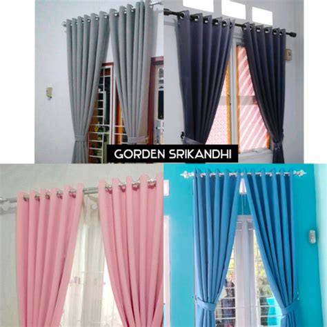 Jual Gorden Blackout Jendela Minimalis Hordeng Polos Gordyn Pintu