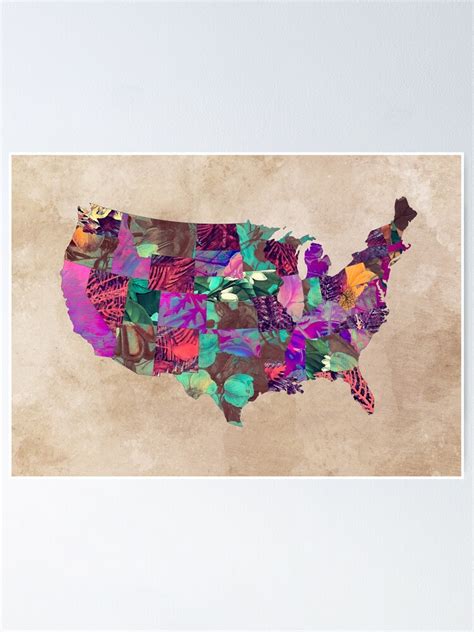 "USA map art 3 #usa #map" Poster by JBJart | Redbubble