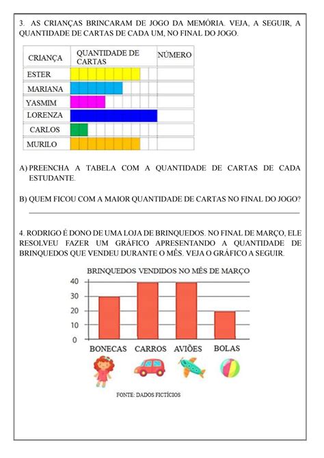 Atividades De Matemática Gráfico E Tabela Atividades Fácil