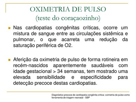 Ppt Caso Cl Nico Oximetria De Pulso Teste Do Cora Aozinho