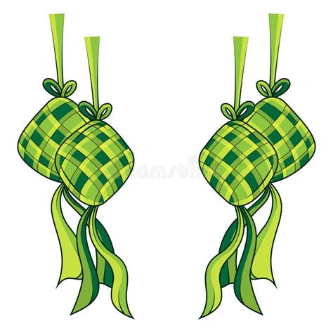 Ketupat Vector Indonesian Traditional Food Aidil Fitri Celebration