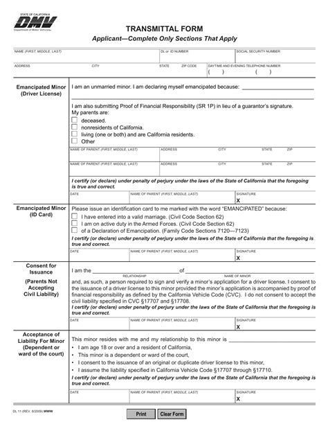 Ca Dmv Form Dl 11 Transmittal Form Forms Docs 2023