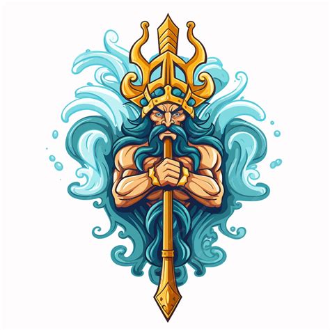 Premium Vector Cartoongodtridentvectorillustrated