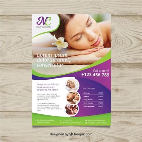 Poster For A Spa Center With A Photo Free Vector Massage Place Self