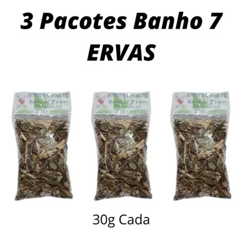 Kit 3 Pacotes Banhos 7 Ervas Descarrego Completo Sete Ervas MercadoLivre