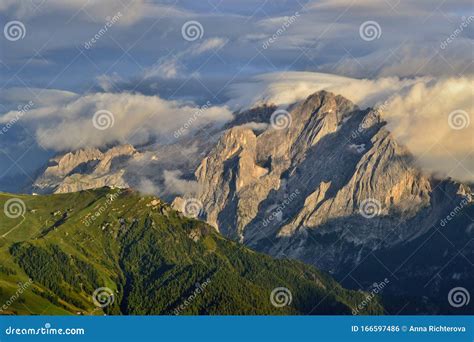 Marmolada The Highest Mountain Range In The Dolomites Stock Photo