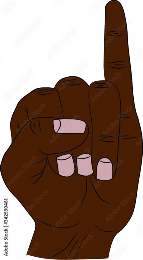 Isolated Thumb And Middle Finger Of The Hand Raised Up That Shows Fuck Stock Vector Adobe Stock
