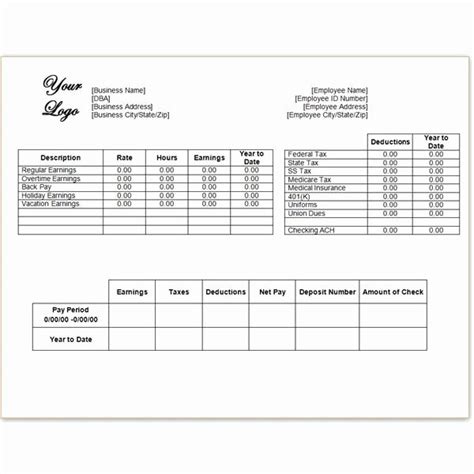 Truck Driver Pay Stub Template Choose From Spreadsheets And Forms For Microsoft Excel And Word