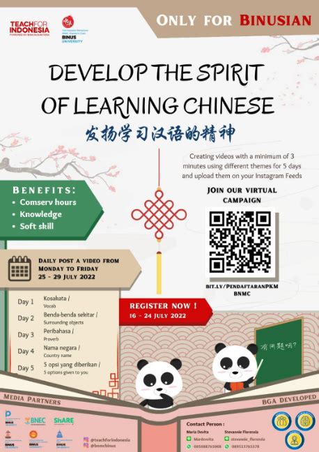 Virtual Campaign Develop The Spirit Of Learning Chinese” Bina