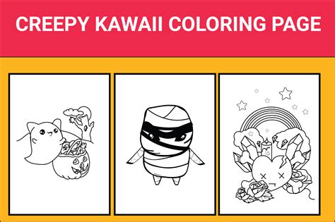 Creepy Kawaii Coloring Page Graphic By Graphicwizard Creative Fabrica