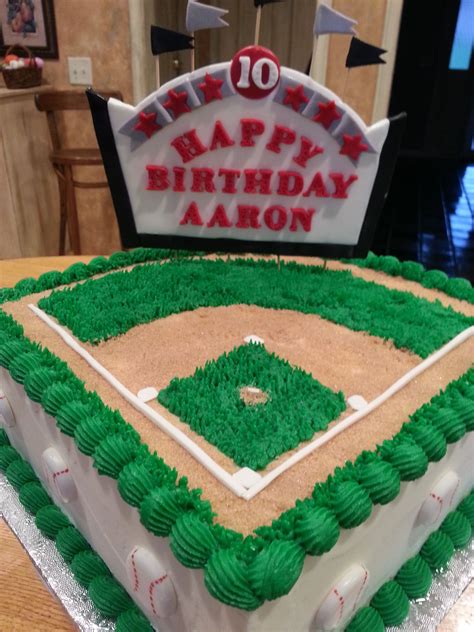 Pin By Sheila Revis On Baseball Party Baseball Birthday Cakes Baseball Cake Baseball Field Cake