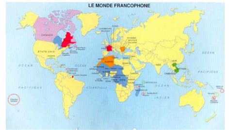 Carte De La Francophonie Dans Le Monde