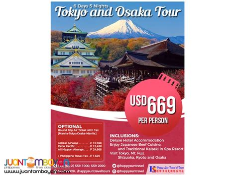 6d5n Tokyo And Osaka Package