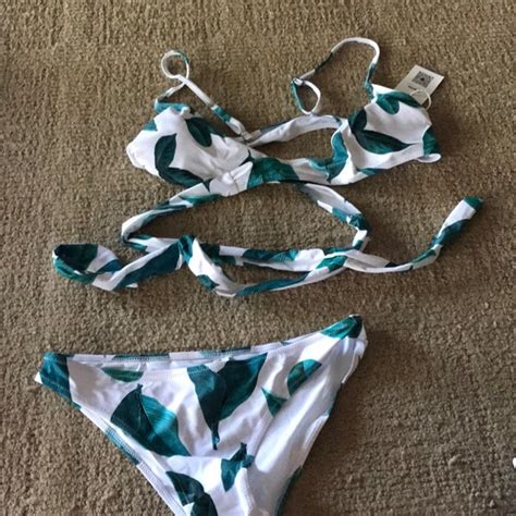 Cupshe Swim Court And Spark Fresh Leaves Bikini Set Poshmark