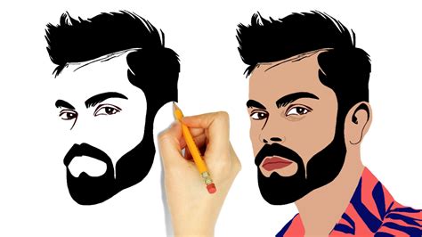 How to draw virat kohli | Easy drawing steps, Step by step drawing ...