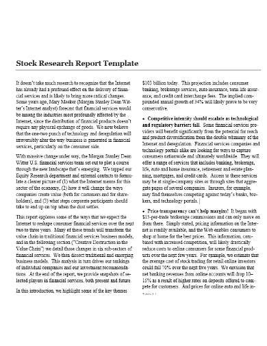 Free 10 Stock Research Report Samples In Ms Word Ms Excel Pdf