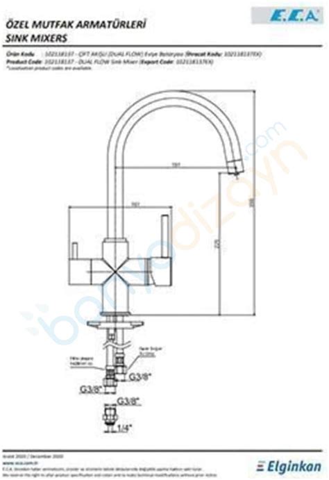 102118139H ECA Purity Çift Akışlı Dual Flow Arıtma Çıkışlı Eviye