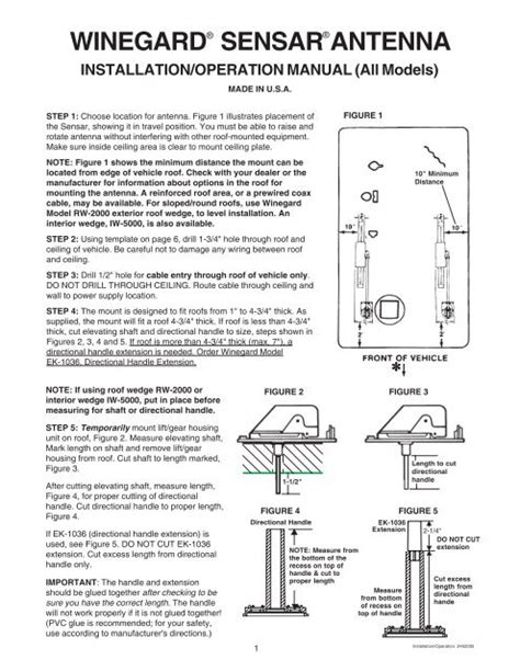 Winegard Sensar Antenna Installation/Operation ... - Dutchmen RV