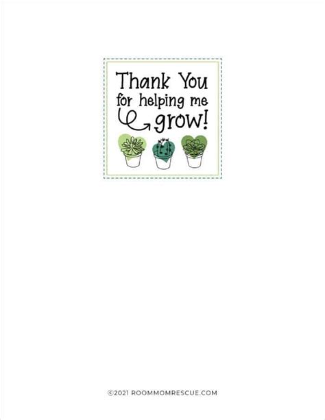 A Thank Card With Three Broccoli In Pots And The Words Thank You For