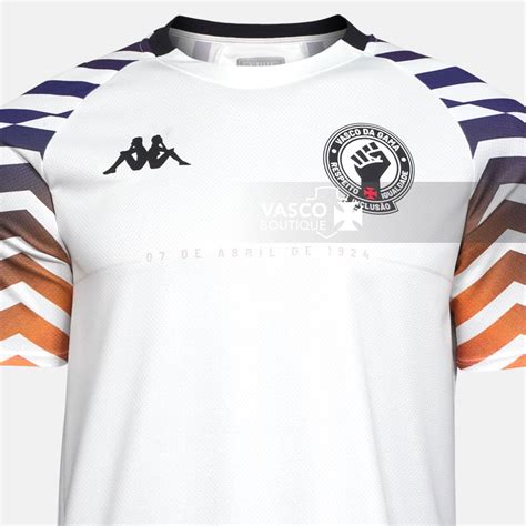 Camisa Vasco Aquecimento Kappa Juvenil Off White