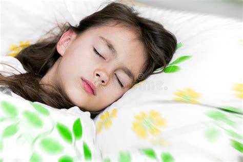 Adorable Little Girl Sleep In The Bed Stock Photo Image Of Asleep