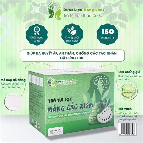 Trà Mãng Cầu Xiêm Túi Lọc Hộp 60g 20gói X 3g 85000đ1 Hộp Địa Chỉ