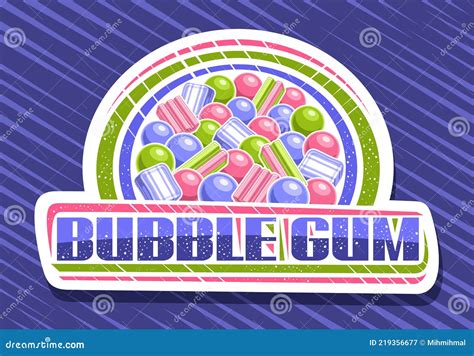 Vector Logo For Bubble Gum Stock Vector Illustration Of Machine