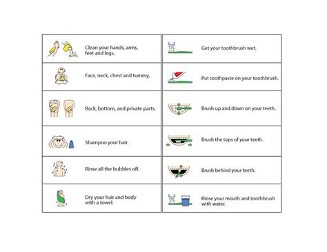 Free Printable Shower Visual Schedule