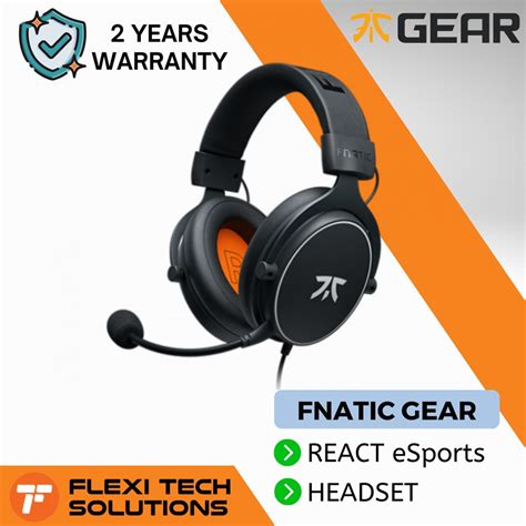 Fnatic Gear React Esports Performance Gaming Headset Flexi Tech