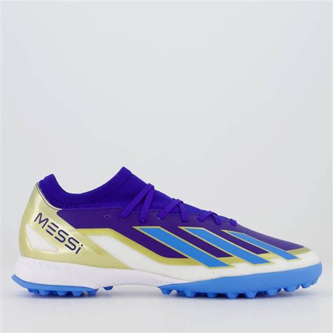 Chuteira Adidas X Crazyfast League Messi 23 Academy TF Society Azul Azul