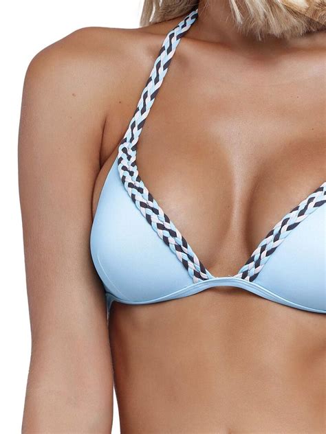 Ensemble deux pièces bikini triangle push up Oriental Bleu turquoise Kiabi