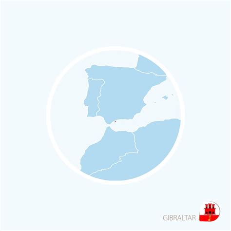 Icono De Mapa De Gibraltar Mapa Azul De Europa Con Gibraltar Resaltado